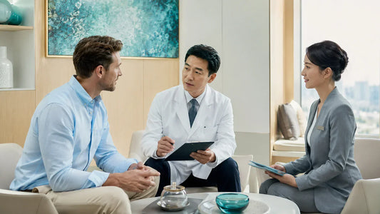 Patient reviewing annual physical exam limitations and comprehensive health checkup planning