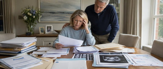 High-net-worth UK patient reviewing confidential China medical pathways with structured records and private case coordination