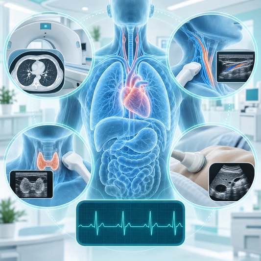 Imaging and cardiovascular screening including low-dose chest CT, ultrasound and ECG
