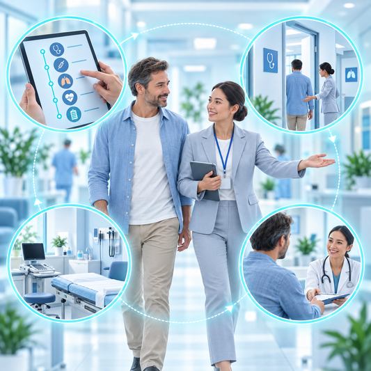 One-to-one coordination and support during a medical screening