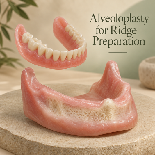 Alveoloplasty for Ridge Preparation. Educational illustration.