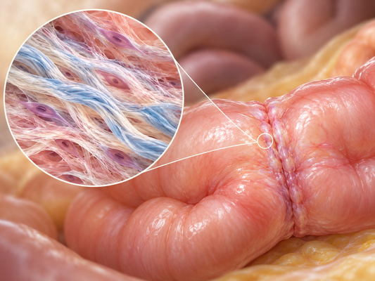 AI educational illustration, not a diagnostic image or original study figure: Anastomotic Healing Research