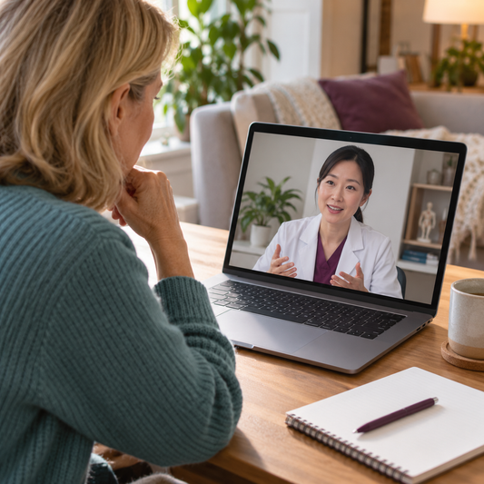 AI-generated educational illustration: Review the next steps. Not a real patient, scan or identified medical team.