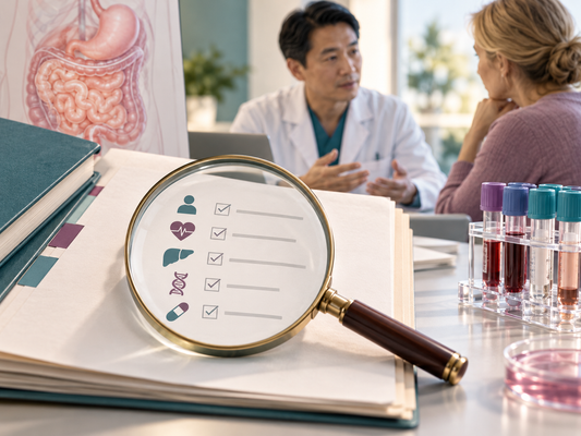 AI educational illustration: Study criteria checklist illustrating discussion of clinical trial eligibility.