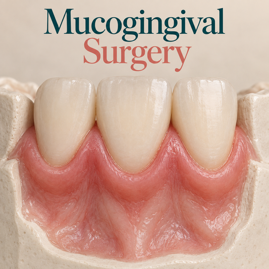 Mucogingival Surgery. Educational illustration.