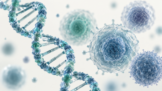 AI-generated educational illustration: molecular. Not a real patient, hospital or clinical result.