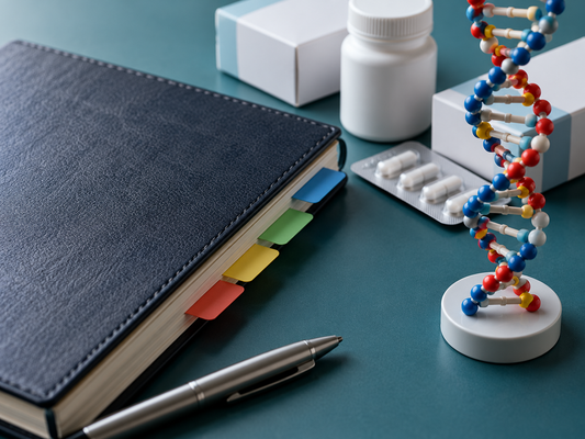 Treatment history and molecular results — AI-generated educational illustration.