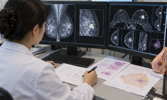 AI-generated illustrative scene: Individualized breast surgery planning