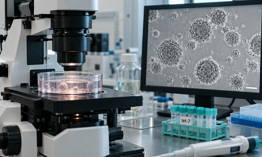 AI-generated illustrative research photograph: let-7 and Cancer Stem Cells. Not an original figure or clinical evidence from the publication.