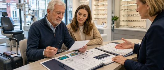 UK patient comparing cataract surgery abroad options with eye records and lens assessment before choosing China eye care
