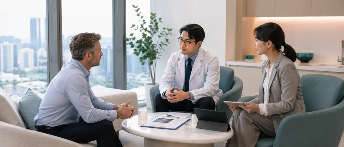 China medical tourism for Americans in a modern international hospital consultation