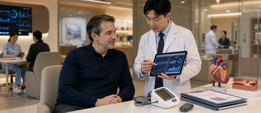 Italian patient undergoing long-term diabetes and chronic disease monitoring in a modern Chinese hospital with structured metabolic care evaluation