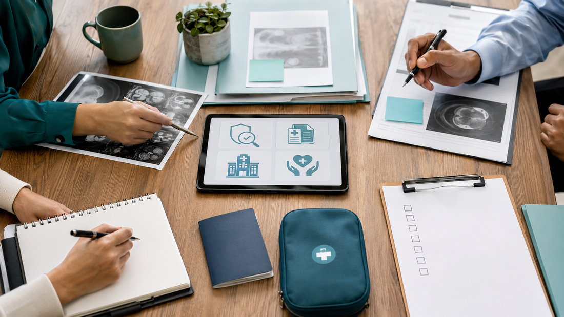 Canadian patient planning safe medical tourism with records and travel documents