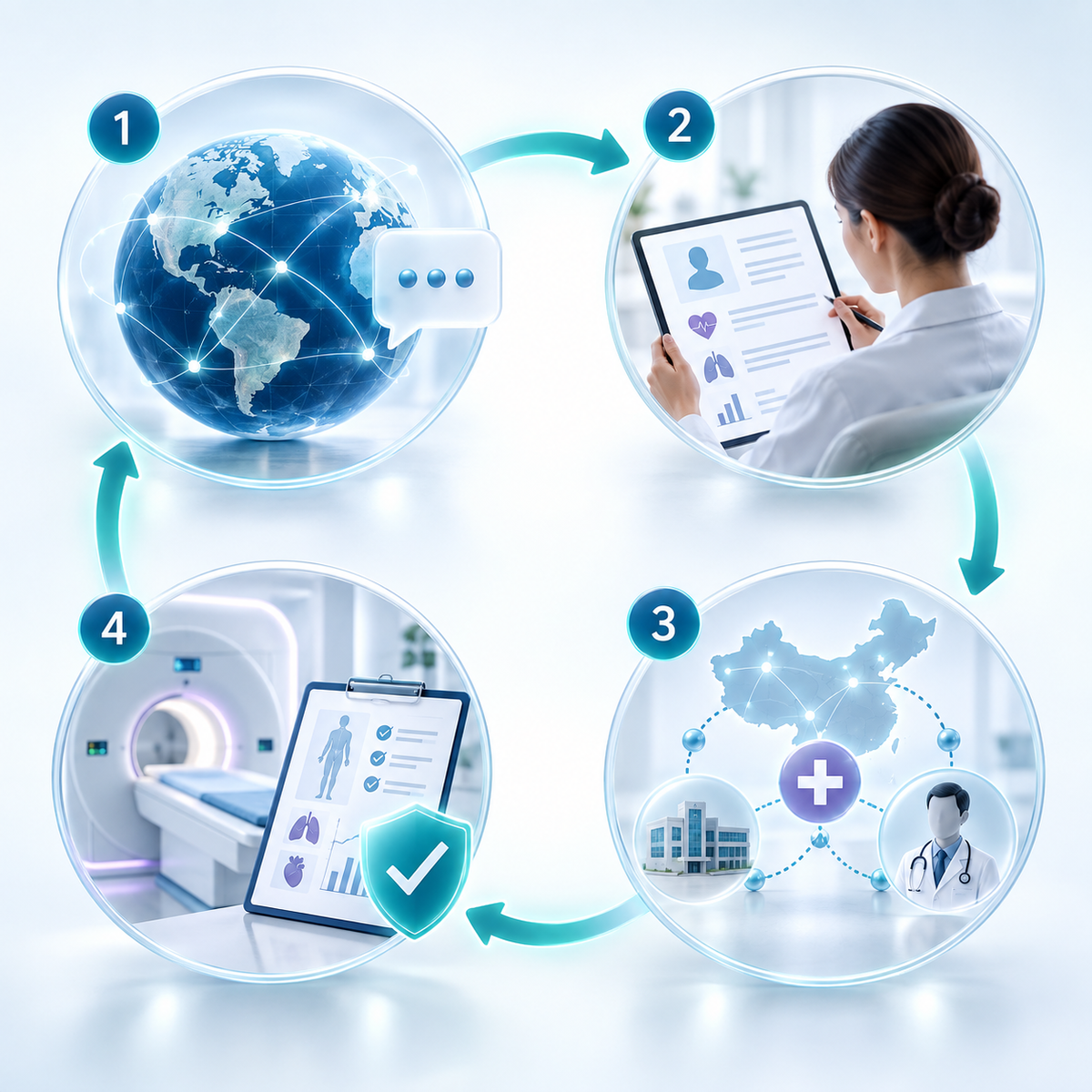 Four-step international medical coordination journey