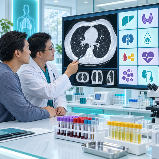 High-resolution low-dose chest CT with comprehensive laboratory review for an adult man