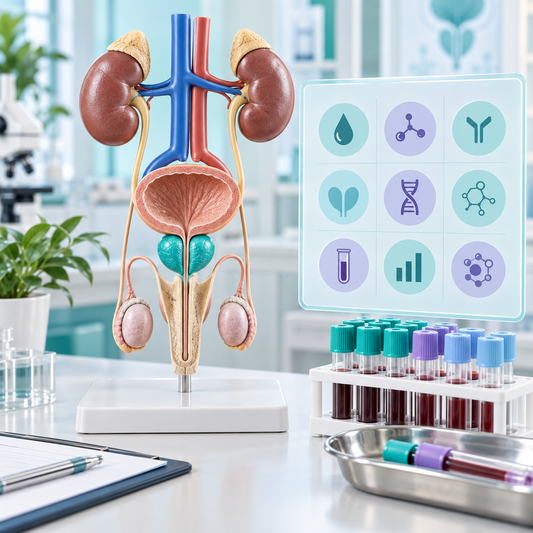 Prostate-related and source-listed tumor-marker laboratory review for an adult man