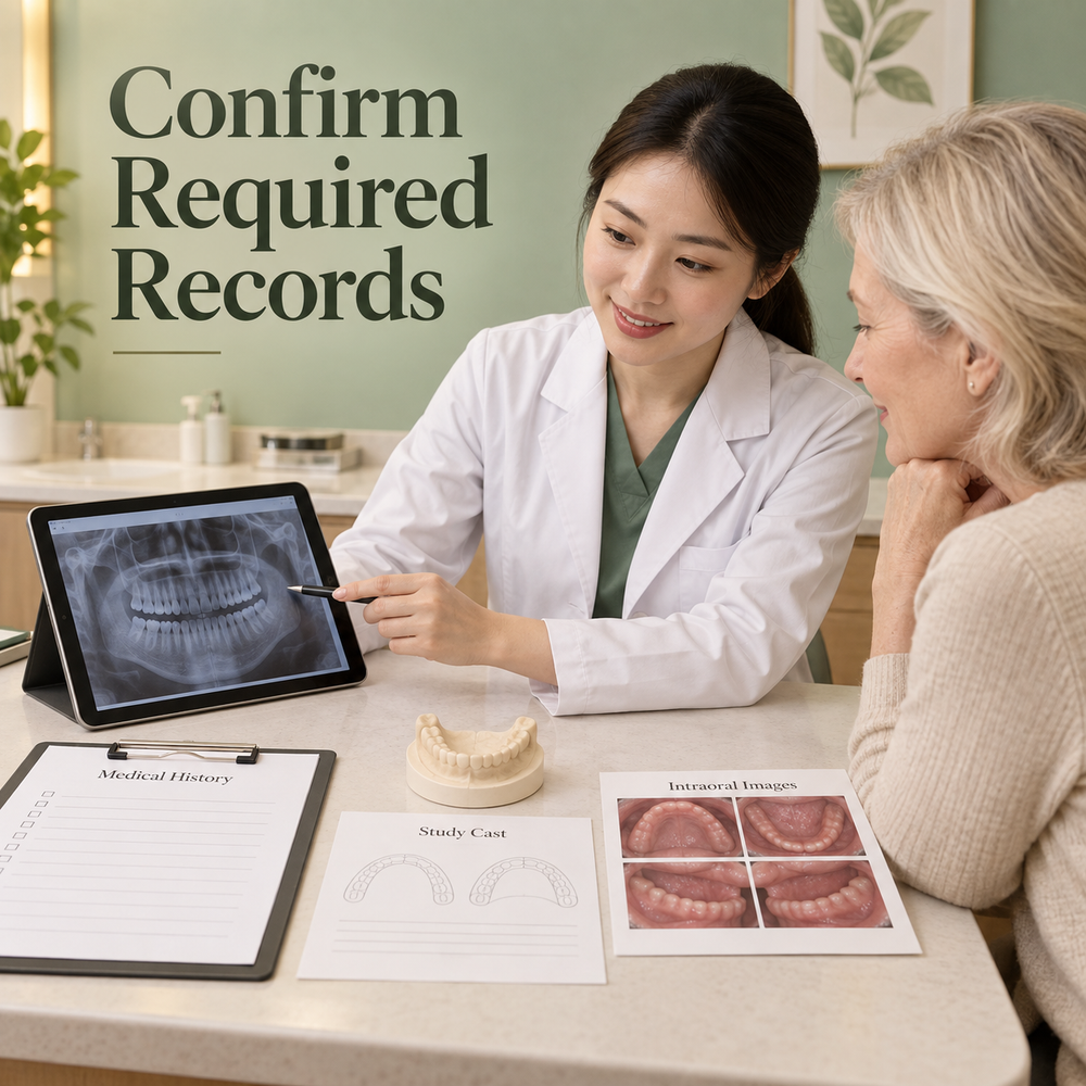 Confirm Required Records. Educational illustration.