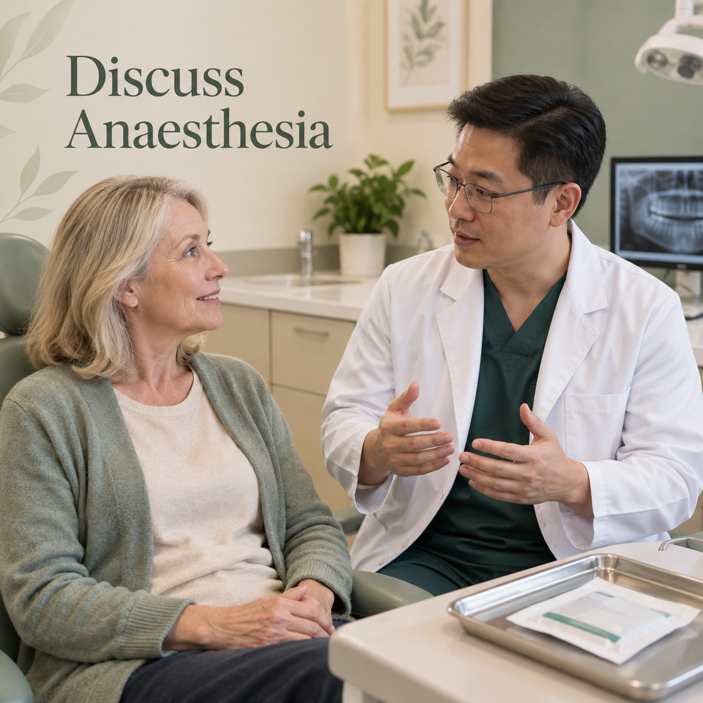 Discuss Anaesthesia. Educational illustration.