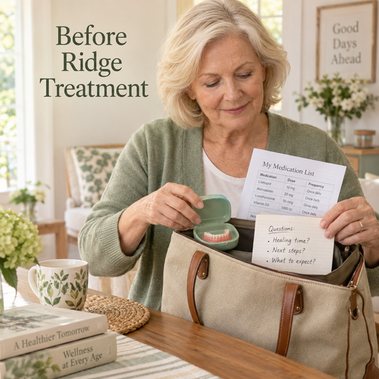 Before Ridge Treatment. Educational illustration.