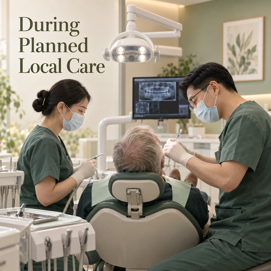 During Planned Local Care. Educational illustration.