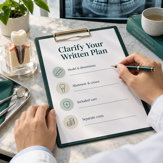Written plan identifying the model, components, included care and separate costs.