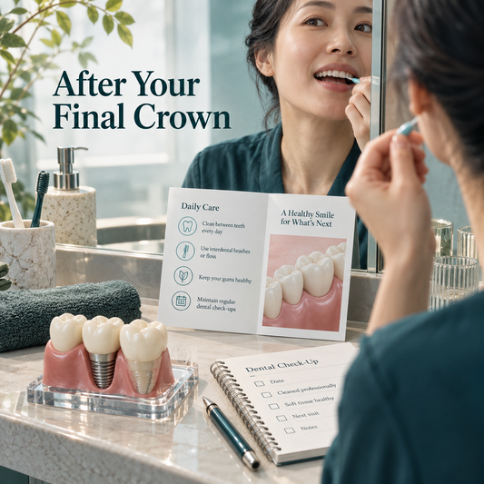 Cleaning and retaining implant details after the final crown.