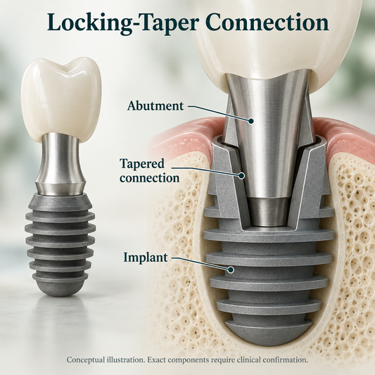 Bicon locking-taper connection, conceptual illustration.