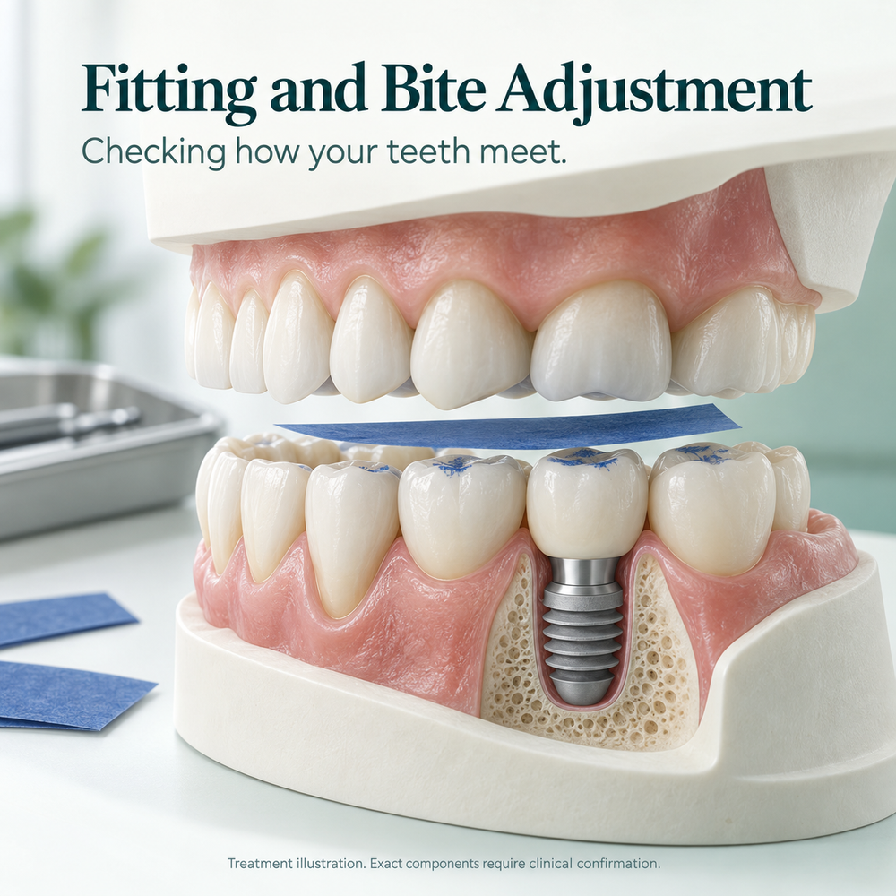 Educational Bicon treatment illustration. Exact components require clinical confirmation.