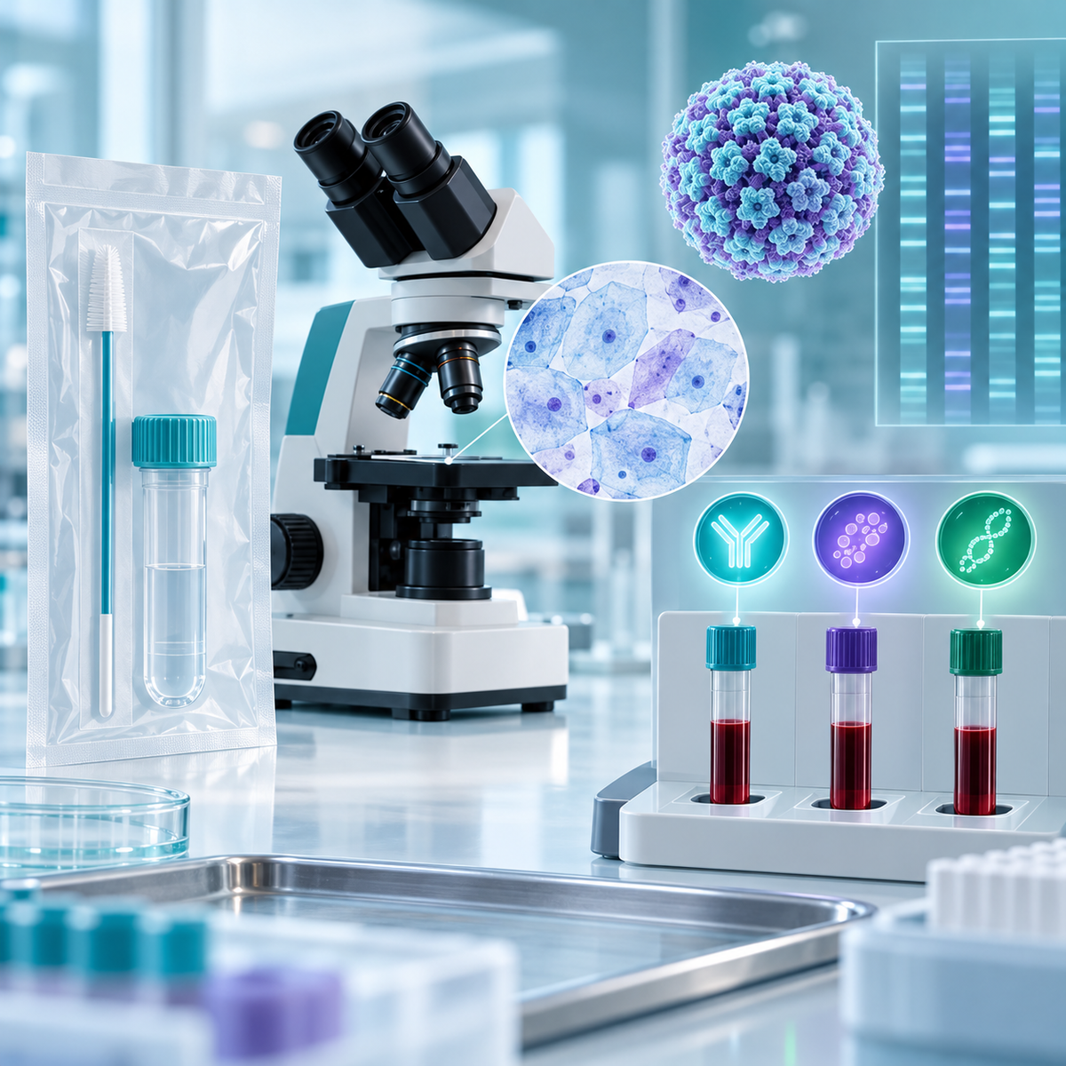 HPV genotyping, TCT cervical cytology and related blood-marker review