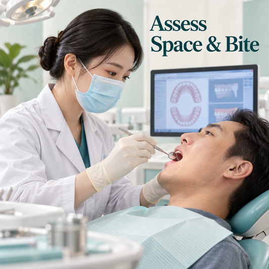 Review implant and restorative space — educational illustration for a Chinese-made implant crown restoration.