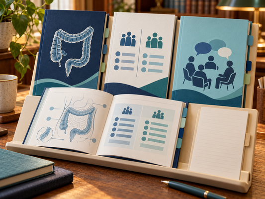 AI illustration of coordinated teaching booklets representing a series of educational sessions.