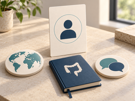 AI illustration of an individual education enquiry brief: professional role, country, learning topic and language.