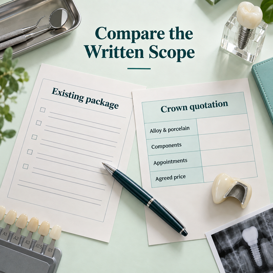 Itemised material and scope quotation — educational illustration.