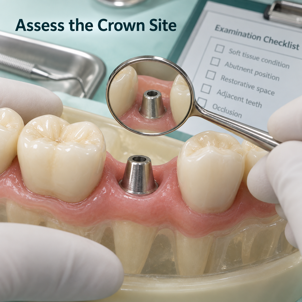 Clinical assessment of crown support — educational illustration.