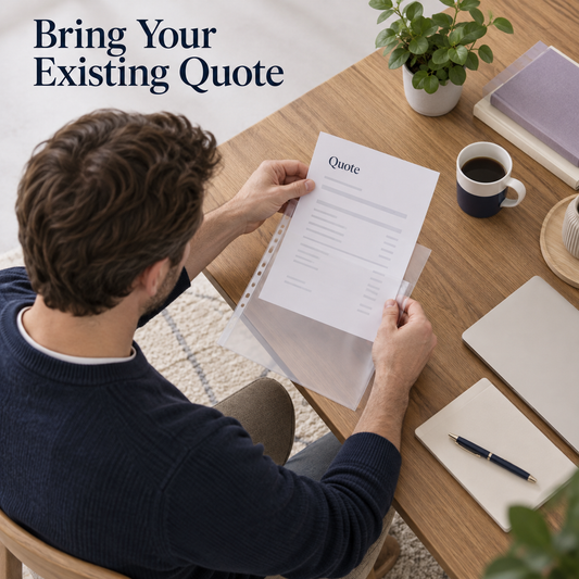 A foreign patient gathers an existing quote for discussion. Illustrative scene.