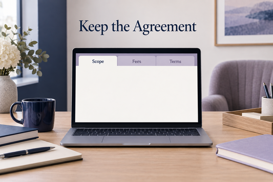 The agreed scope and terms are documented. Illustrative scene.