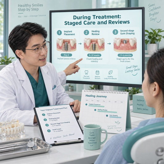 Cowell During Treatment - staged implant placement healing review and second-stage care