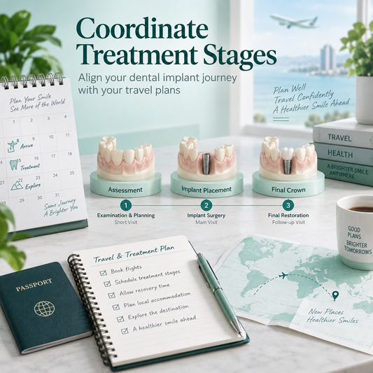 Cowell treatment stages calendar and dental models — conceptual illustration