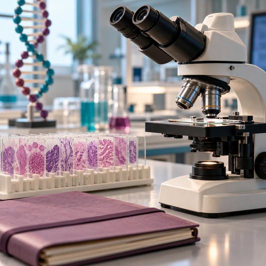 AI-generated educational illustration: Cancer biology and previous treatment. Not a real patient, diagnostic image or identified treating team.