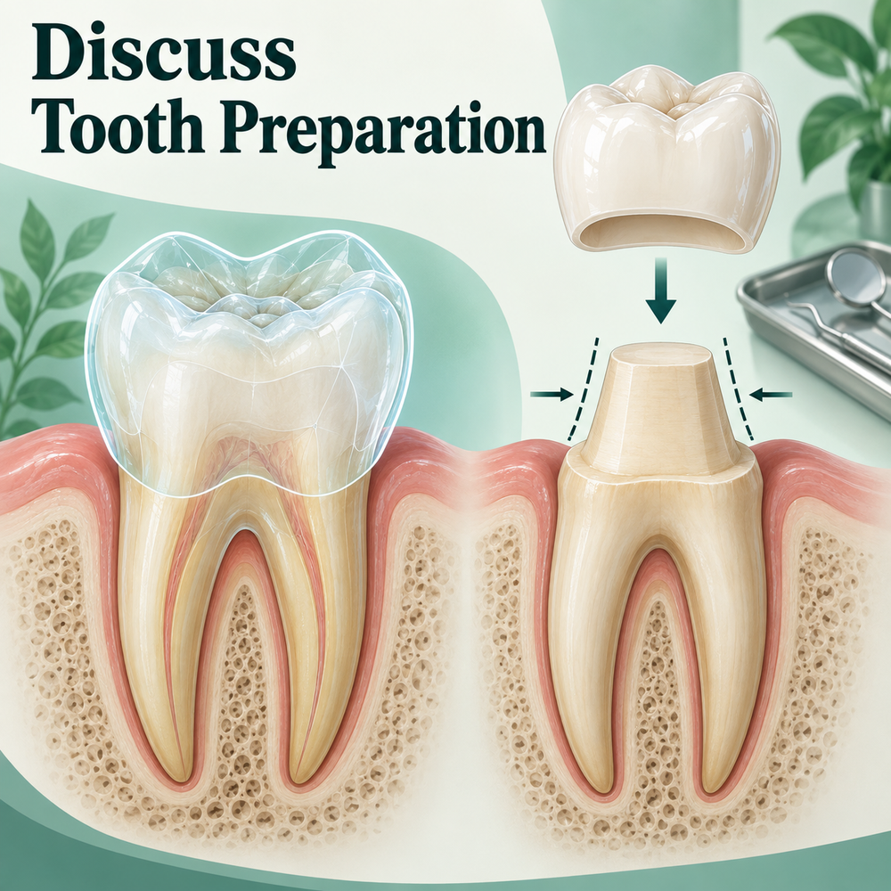 The preparation design preserves an assessed natural-tooth foundation. Educational illustration.