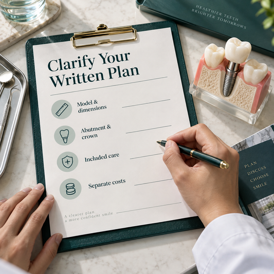 Written plan identifying the model, components, included care and separate costs.