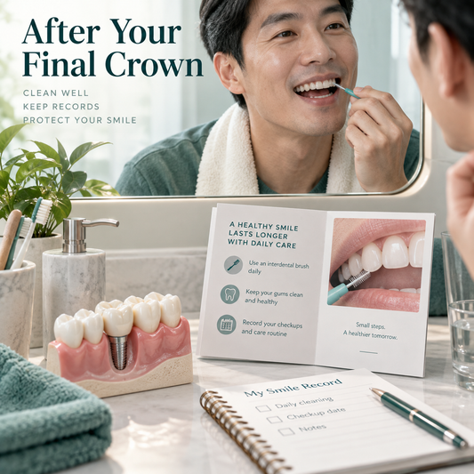 Cleaning and retaining implant details after the final crown.