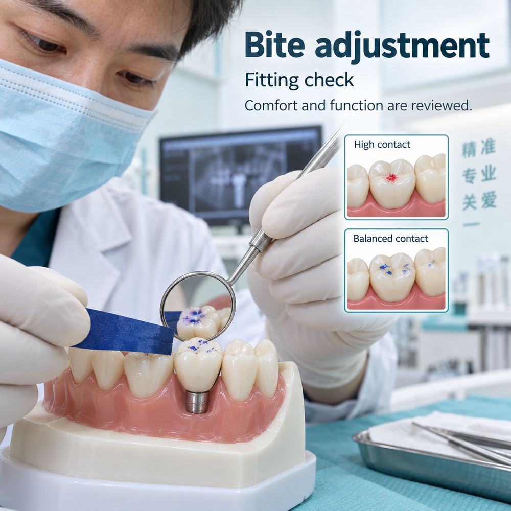 Educational DIO treatment illustration. Exact components require clinical confirmation.