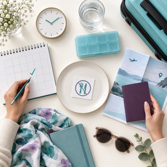 Appointment, fasting, medication and travel preparation arranged in a top-down plan