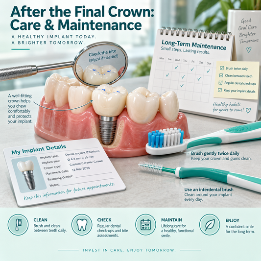 Cowell After Final Crown - bite adjustment cleaning and maintenance