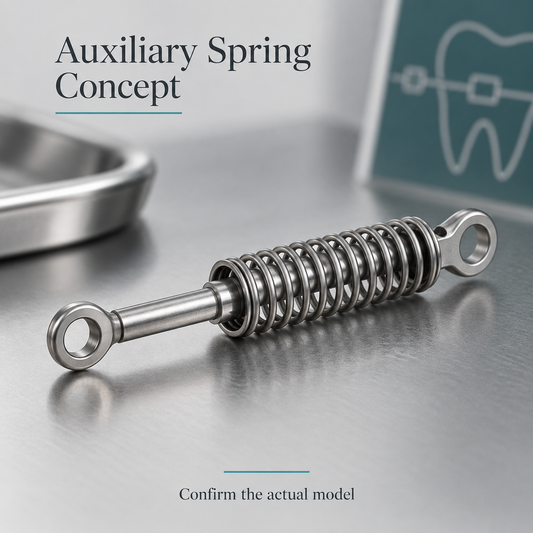 An auxiliary telescoping spring is an educational mechanism. Educational illustration.