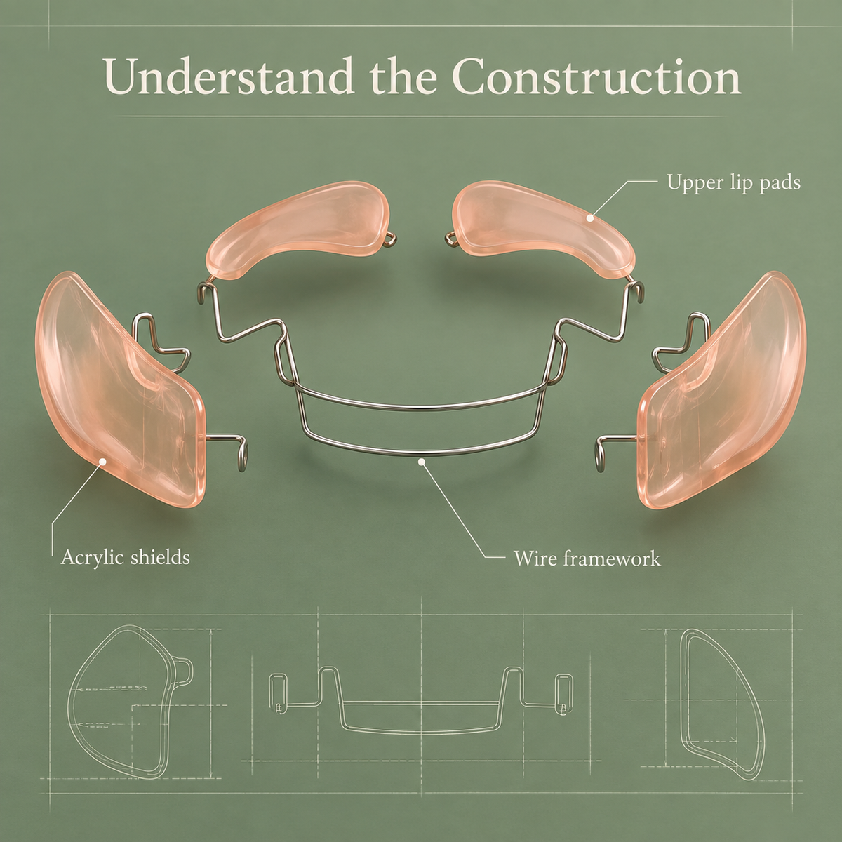 The regulator uses acrylic shields and a wire framework. Educational illustration.