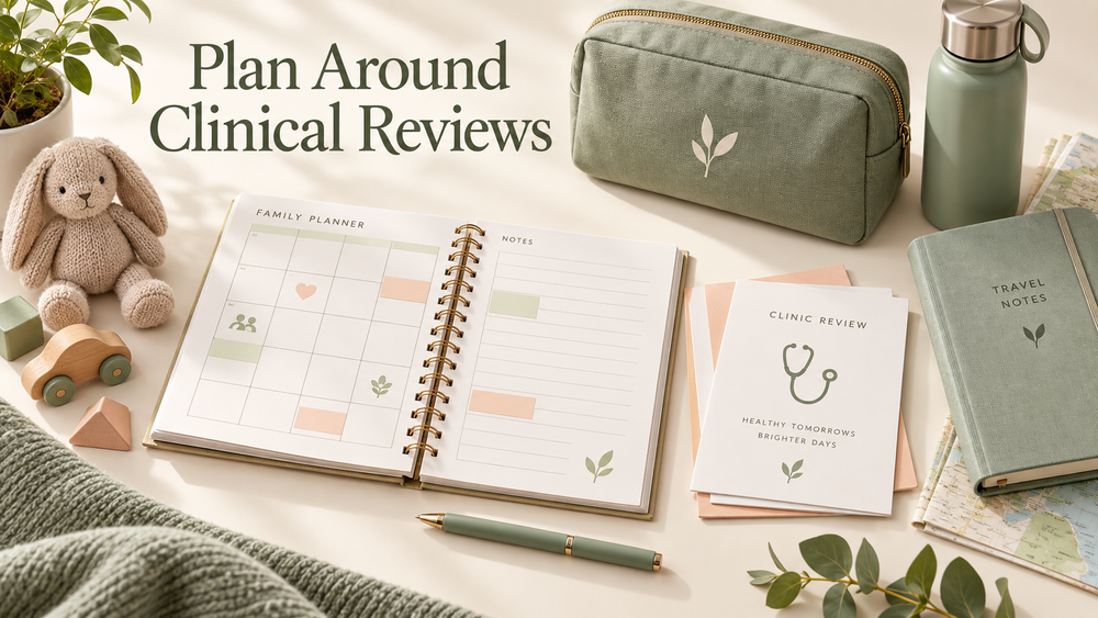Appointments follow the clinical plan. Educational illustration.