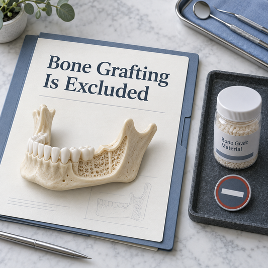 Bone Grafting Is Excluded. Educational illustration.