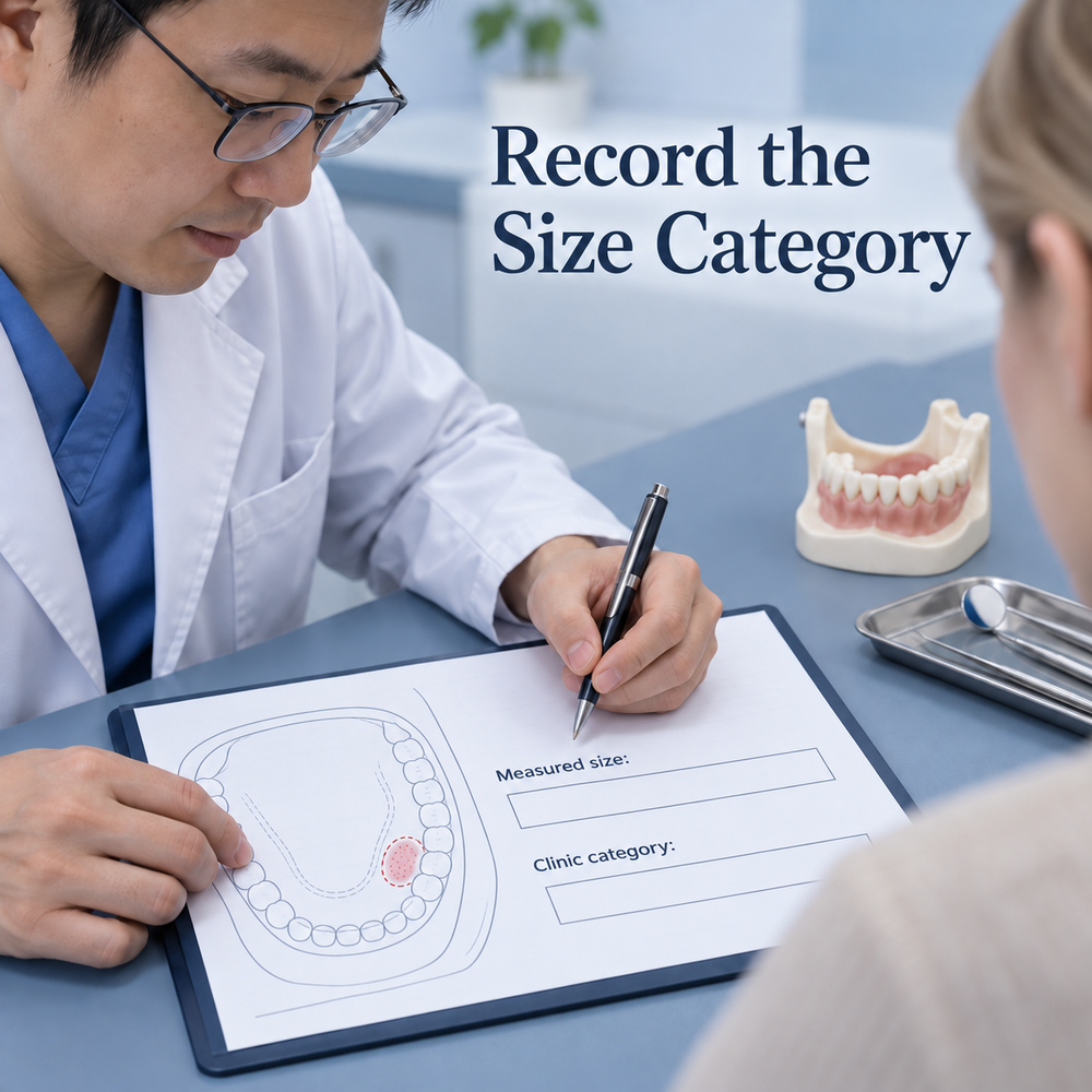 Record the Size Category. Educational illustration.